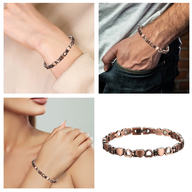 WIFKLSIIPG Cheville en Cuivre pour Femmes Bijou Design Cœur avec Aimant