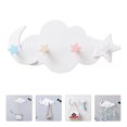 thumbnail image 3 of MesaSe 2pcs Lovely Cloud Moon Star Shaped Hooks Adhesive Wall Hangers Wall Racks (White), 3 of 10