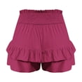 thumbnail image 5 of Meichang Womens Shorts Elastic Waisted Smocked Flowy Shorts Trendy Ruffle Hem Beach Casual Summer Shorts, 5 of 5