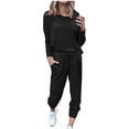 thumbnail image 1 of Yuyuzo Womens Casual Solid Color Set Sweatsuit Pullover Jogger Pants Two Piece Outfit Tracksuits, 1 of 6