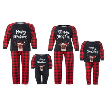 Christmas Family Matching Pajamas T-shirt Romper Pants 2PCS Christmas PJs Adult Kids  Nightwear Lounge Wear