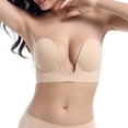 thumbnail image 2 of Strapless Sticky Adhesive Deep U-Shaped Silicone Bra Invisible Backless Reusable, 2 of 9