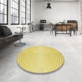 thumbnail image 4 of Ahgly Company Tapis d'Intérieur Lavable en Machine Carré Jaune Transitionnel, 8 Pieds Carré, 4 of 7