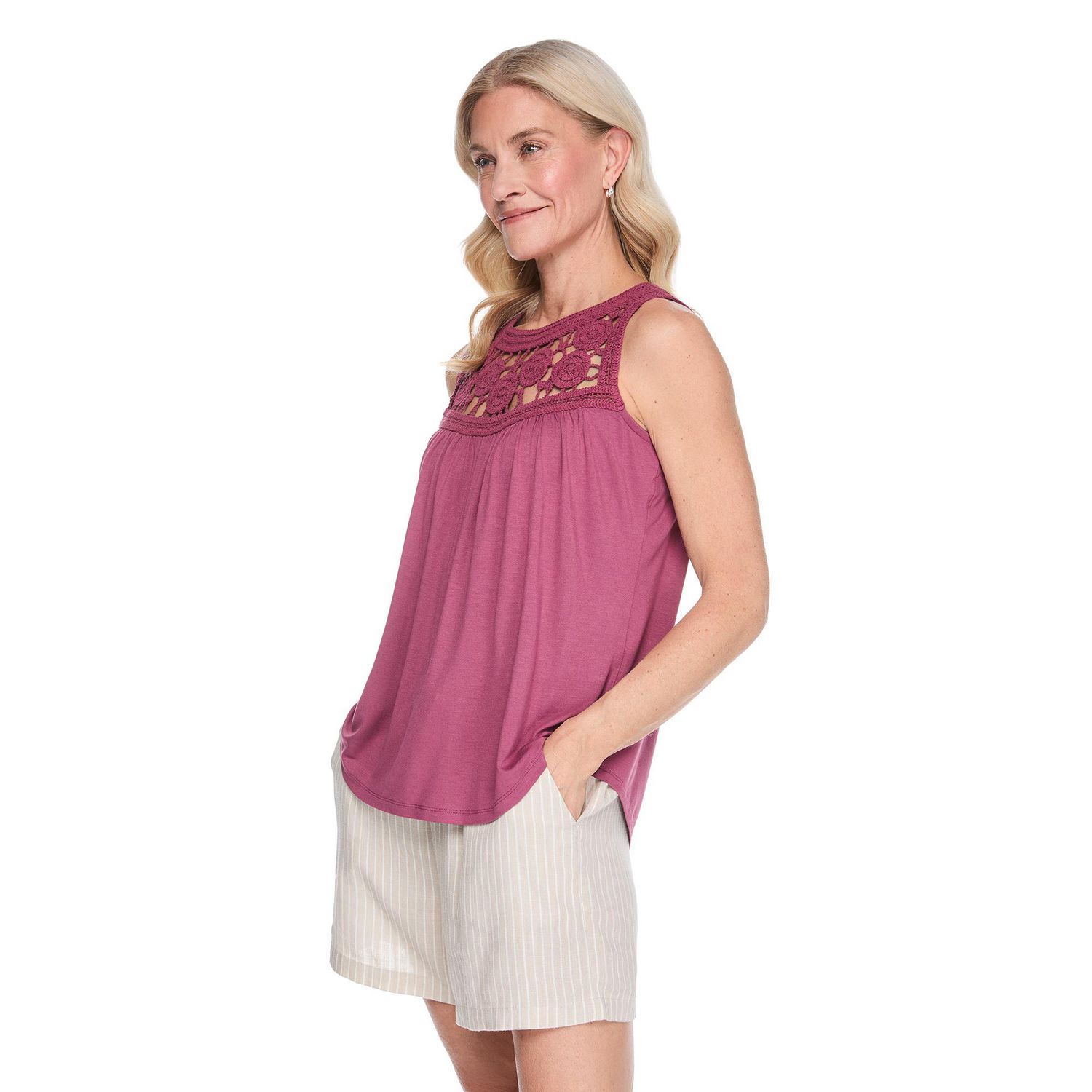 Iyla Women's Crochet Yoke Tank Top