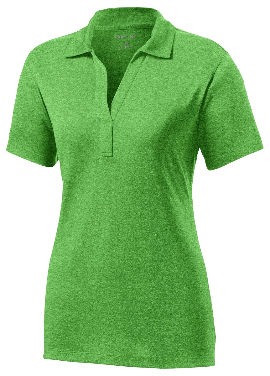 Sport-Tek Women's Heather Contender Polo XL Turf Green Heather