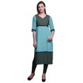 thumbnail image 1 of Bimba Kurtis Droits à Panneaux pour Femmes Robe Kurti Longue Haut Indien Imprimé, 1 of 5