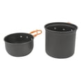 thumbnail image 3 of Trousse de Cuisson pour la Randonnée, Ensemble de Cuisson de Camping Portable en Alumine à Haute Résistance avec Roulement Solide pour l'Extérieur Poignée Orange, Poignée Verte, 3 of 8