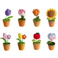 thumbnail image 2 of Crochet Pot Flower Tulip Rose Sunflower Fruit Shape Bright Color Soft Cute Craft Birthday Gift Colorfast Hand-knitted Flower Desk, 2 of 10