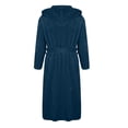 thumbnail image 3 of SHTXOZHI Men's Flannel Robe Warm Fleece HoodedSpa Bathrobe Winter Soft Robes with Pockets, 3 of 5