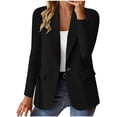 thumbnail image 1 of TIMIFIS Black Women's Blazer Cardigan Button Notch Laple Long Sleeve Open Front Cardigan with Pocket Solid Color Jacket Work Office Blazer Outfall Business Clothes, 1 of 6