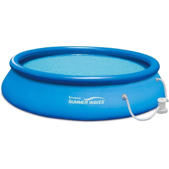 Summer Waves Piscine Gonflable Ronde à Installation Rapide 15 Pieds x 36 Po avec Pompe de Filtration RX600 (2818 gallons) - Bleu