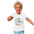 thumbnail image 2 of Penkiiy T-Shirts de Pâques pour Enfants Garçons Filles Mode Pâques Mignon Fleur Œufs de Pâques Imprimé Col Rond Manches Courtes 9 Ans Blanc, 2 of 4
