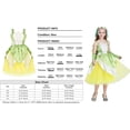 thumbnail image 4 of KAWELL Girls Green Halloween Costume Fairy Tale Princess Dress for Cosplay Carnival, 4 of 5
