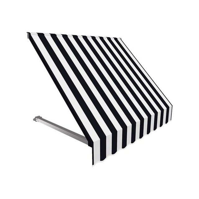 Awntech CR32-US-4KW Auvent Rétro pour Fenêtre et Entrée Dallas de 4,38 Pi, Noir et Blanc - 44 x 24 Po