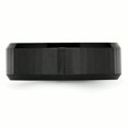 thumbnail image 3 of Ceramic Beveled Edge Black Faceted 8mm Polished Band Ring 9 Size, 3 of 6