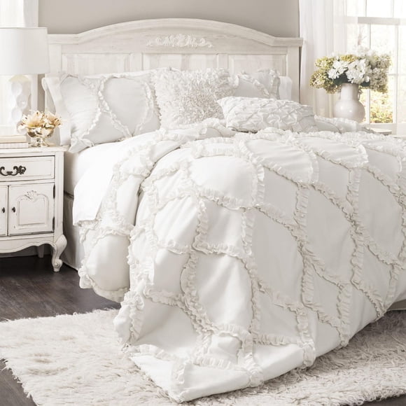 Lush Decor Avon Comforter White 3Pc Set Queen