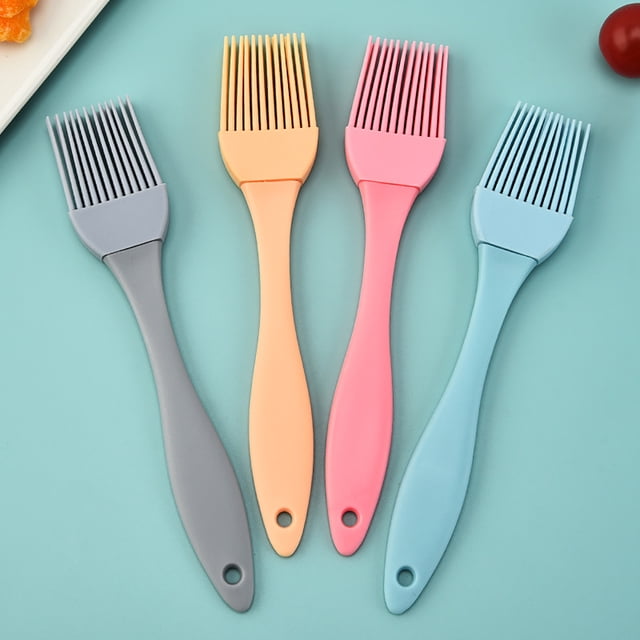 Uscallm 4Pcs Silicone Pastry Brush High Temperature Basting Brush for Baking Grilling Barbecue Kitchen Cooking Tools Food Grade Heat Resistant Pastry Brush