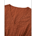 thumbnail image 3 of Women V Neck Summer Dress 2025 Ruffle Sleeves Dot Boho Flowy Beach Long Maxi Cocktail Dresses, 3 of 10