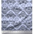thumbnail image 1 of Soimoi Moss Georgette Fabric Floral & Damask Ethnic Decor Fabric Printed Yard 42 Inch Wide, 1 of 3