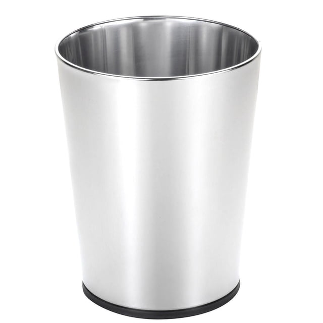 Mainstays Poubelle à Dessus Ouvert en Acier Inoxydable avec construction durable en Acier Inoxydable et base Antidérapante en Plastique Noir, Mesurant 7,5 Pouces de Diamètre par 9,6 Pouces de Hauteur, Dotée d'Un design à Dessus Ouvert pour une Élimination Facile des Déchets et Convient à l'Organisation du Recyclage à la Maison Ou au Bureau.