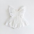 thumbnail image 2 of WEAIXIMIUNGChristmas Girls Fly Sleeve Floral Embroider Ruffle Tulle Lace Romper Bodysuits 6-9 Months, 2 of 8