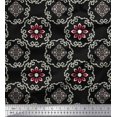 thumbnail image 3 of Soimoi polyester Crepe Fabric Damask Ethnic Print Sewing Fabric Yard 52 Inch Wide, 3 of 3