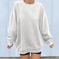 thumbnail image 2 of Penkiiy Chandail pour Femmes Mode Chandail Décontracté à Manches Longues à Col Rond pour Femmes Hauts Blouse Blanc Vêtements Y2K, 2 of 4