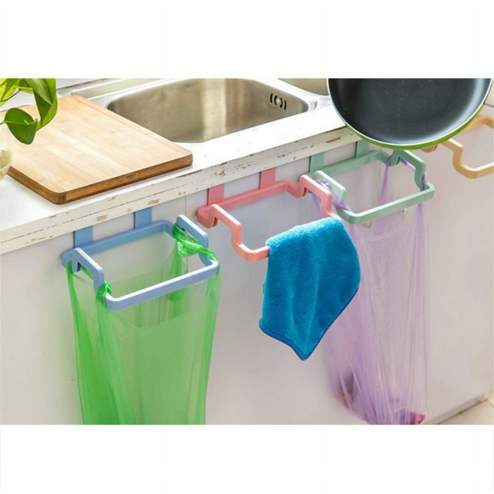 4-Pack Trash Bag Holder for Kitchen Cupboard  Kitchen Plastic Bag Trash Bin Garbage Bags Storage Rack RV Garbage Bag Hanger  Space Saving Garbage Hook  Kitchen Organize