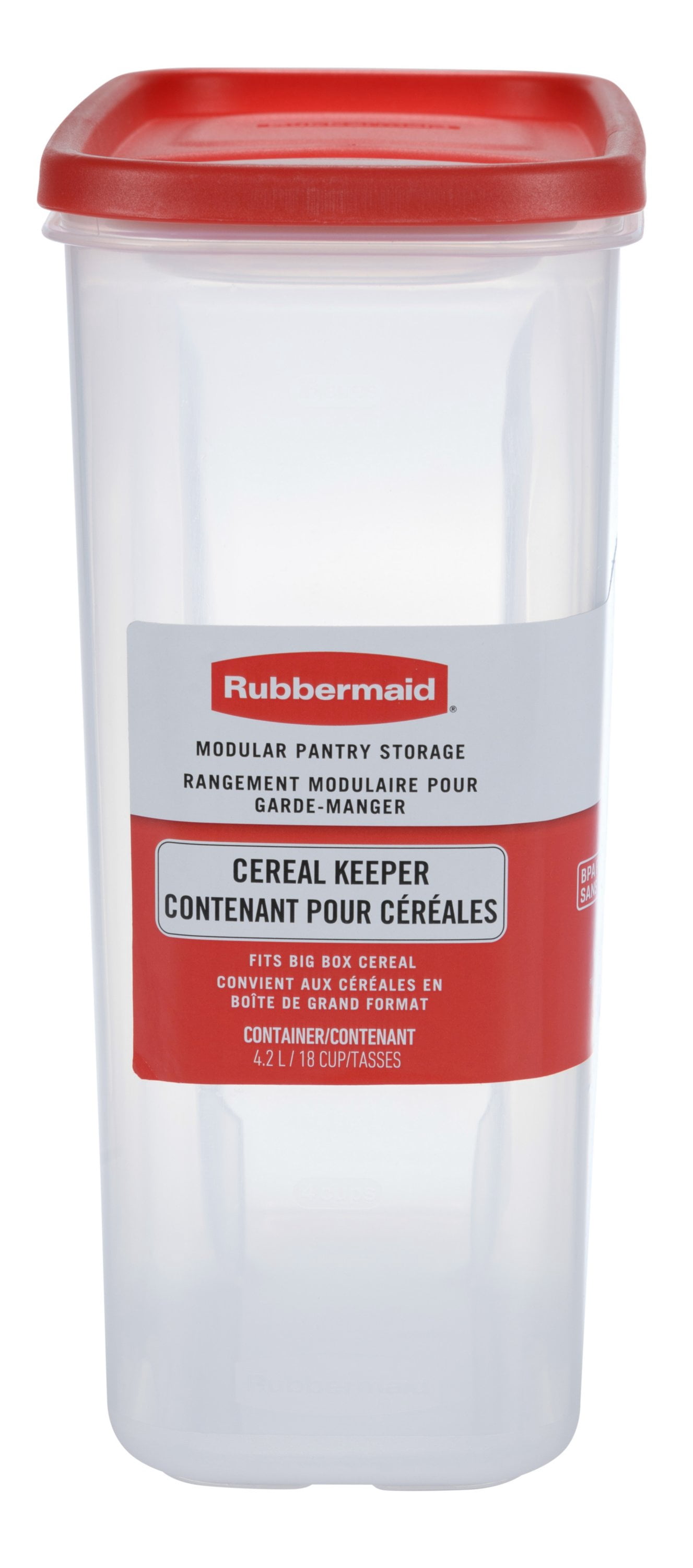 Rubbermaid Cereal Keeper Modular Pantry Food Storage Container, 4.3 L (18 Cup), 1 Count