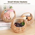 thumbnail image 4 of 3 Pcs Rattan Flower Baskets, Small Half-Moon Wicker Baskets with Handles & Plastic Lining for Wedding, Handheld Willow Straw Woven Baskets for Home Decor, Sturdy Picnic Baskets, 4 of 7