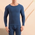 thumbnail image 4 of Yuyuzo Mens Thermal Underwear 2 Piece Solid Color Long Johns Set Fleece Lined Base Layer Winter Warm Top Bottom, 4 of 5