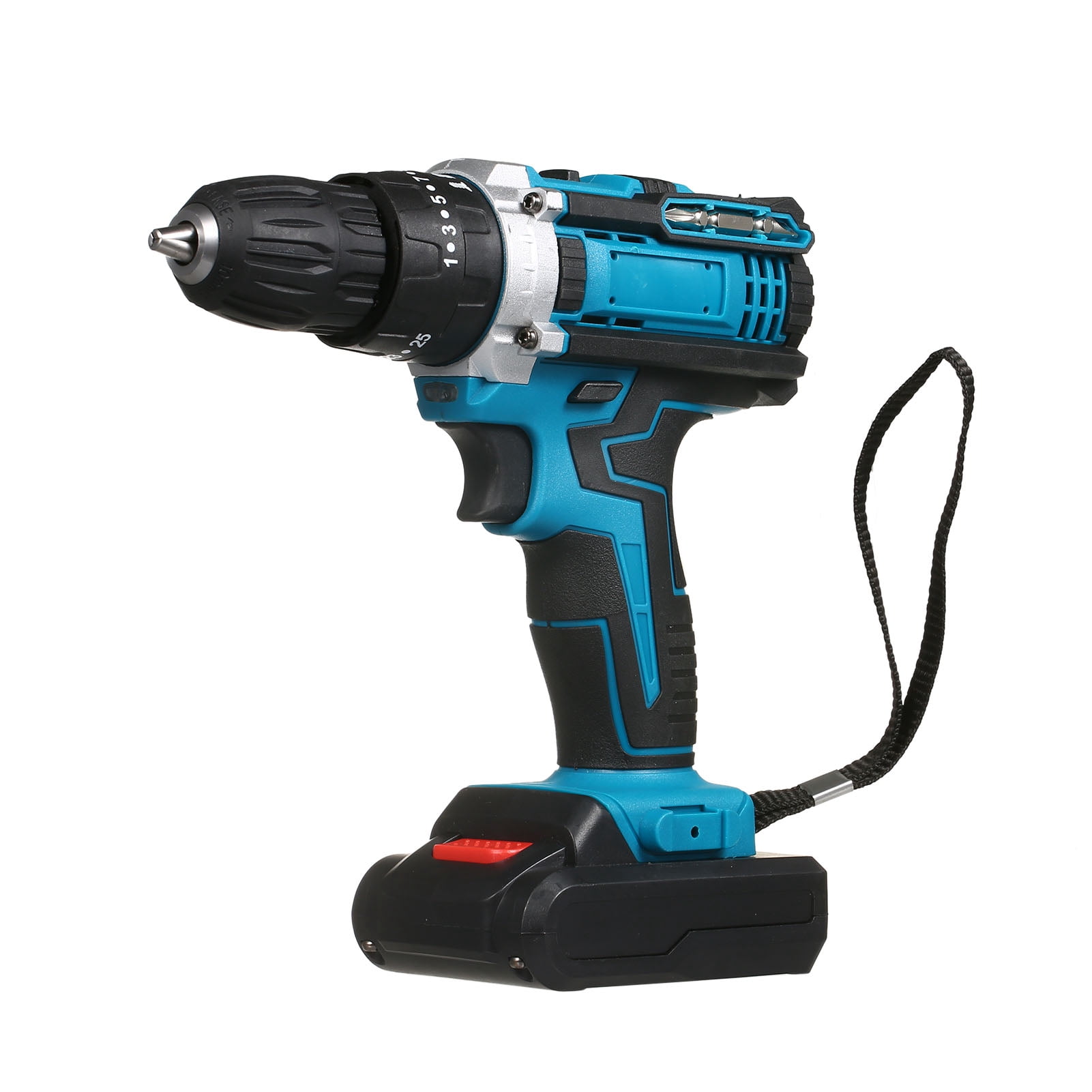 Amdohai Cordless Drill Driver 21V Hand-held Electric Drill with 3/8inch Keyless Chuck LED Work Light for Drilling Wall Bricks Wood Metal