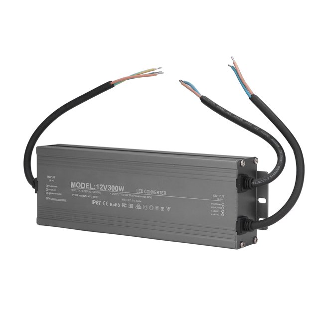 Alimentation LED Étanche, Alimentations Étanches AC170-265V 300W Résistant à l'Oxydation pour la Modification de Voiture 12V 25A