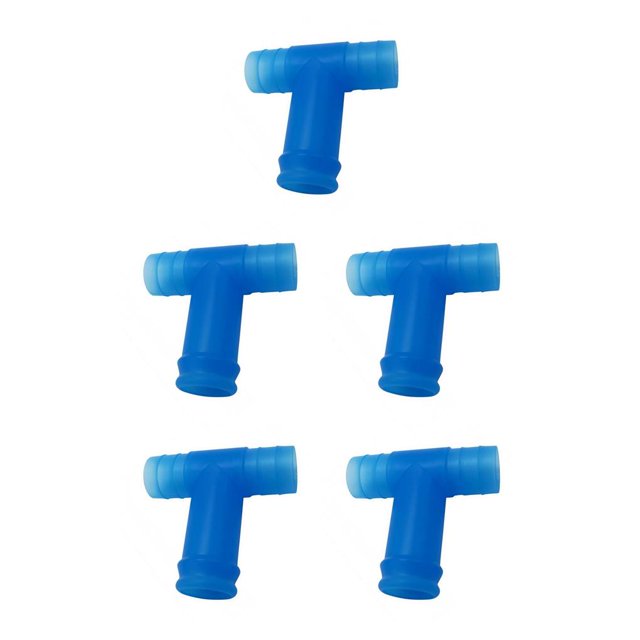 Decodeary Tuba Boisson Paille en Acier Inoxydable Entonnoir Connecteur Bleu 5ensemble