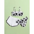 thumbnail image 2 of Maillots de Bain Filles 3 Pcs, Bikini à Imprimé Vache avec Short, 2 of 5