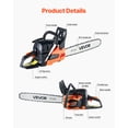 thumbnail image 3 of VEVOR 52CC 18" Gasoline Chainsaw Gas Powered Wood Cutting Engine Gas Chain Saw, 3 of 9