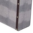 thumbnail image 4 of Benzara BM205922 Trunk Style Suitcase with Textured Print Canvas Covering, Gray - Set of 2, 4 of 5