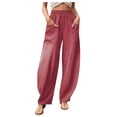 thumbnail image 1 of Birdeem Pantalon Décontracté Ample et Bouffant pour Femmes avec Poches, Combinaison Mode, Pantalon Salopette en Coton et Lin, 1 of 7