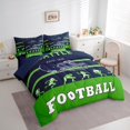 thumbnail image 3 of YST Ensemble de Douillette Simple 7 Pcs, Lit dans un Sac Simple Réversible, Ensemble de Literie Simple Ultra Doux avec Douillette de Football pour Garçons, Drap Plat, Drap-Housse, Taies d'Oreiller, Couvre-Oreillers (Seattle), 3 of 5
