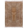 thumbnail image 1 of Casavani Handmade Pure Cotton Carpet Flat Weave Kilim Brown Area Rug 7x7 feet, 1 of 5
