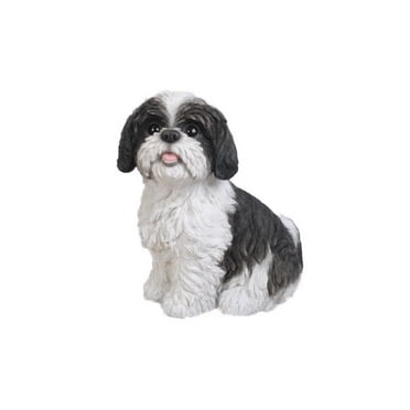 Décor de Jardin Statue d'Animal Assise Shih Tzu