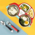 thumbnail image 2 of Cartoon Car Shaped Divided Baby and Toddler Plates Non-Slip Unbreakable Children Dinner Plates Dinnerware  Red, 2 of 4