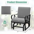 thumbnail image 3 of Costway Patio Rocking Chair with Cushion Heavy-Duty Metal Frame Smooth Glider Outdoor Gray, 3 of 9