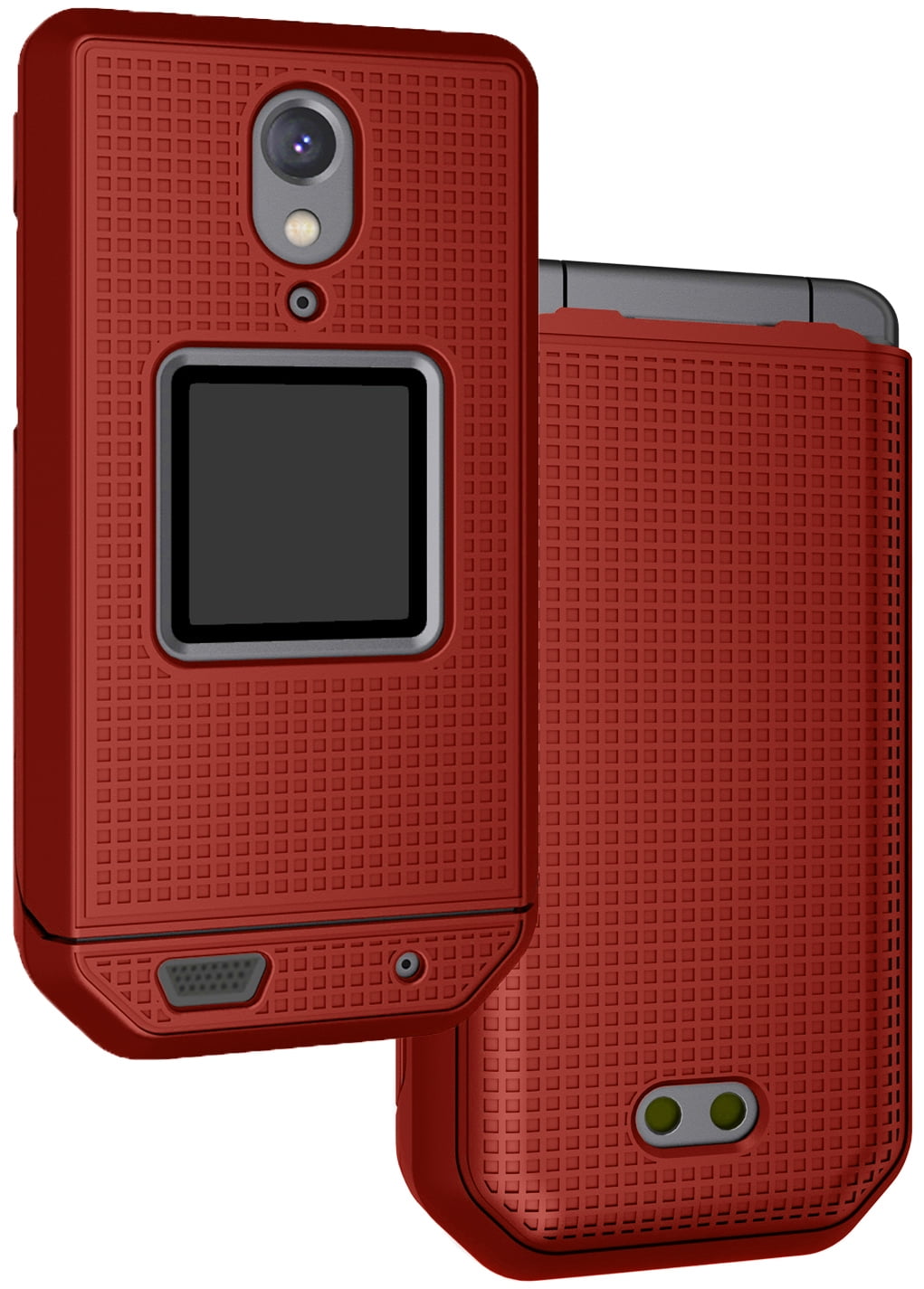 Case for CAT S22 Flip Phone, Nakedcellphone Slim Hard Shell Protector Cover - Red