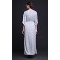thumbnail image 2 of Bimba Robe Longue Imprimée en Rayonne à Plumes et Anémones, Taille Smockée, Fente Latérale, pour Femme - Medium, 2 of 6