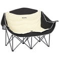 thumbnail image 1 of Outsunny Chaise de Camping Double, Chaise de Camp Rembourrée avec Porte-Gobelets, Kaki, 1 of 10