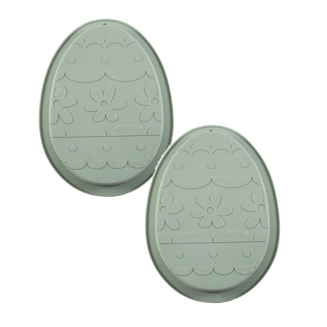 Oleegame 2PC Cookie Mold Easter Rabbit Egg Silicone Cake Chocolate Cake Baking Abrasive Blue