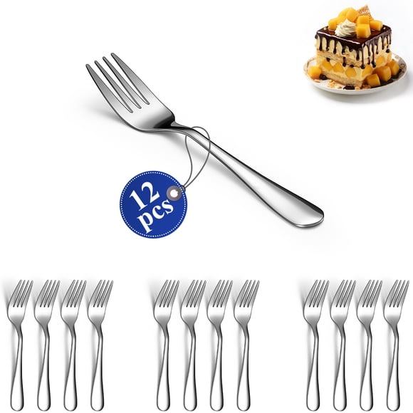 ReaNea Ensemble de 12 Fourchettes à Dessert, Fourchette à Pâtisserie en Acier Inoxydable de 5,62 Pouces pour Cocktail, Dessert, Fruit, Gâteau, Fromage, Amuse-Gueule
