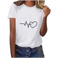 thumbnail image 1 of Diufon Hauts de la Saint-Valentin pour Femmes Tunique Décontractée à Manches Courtes Col Rond Chemisier Imprimé Graphique Mignon Tendance, 1 of 6