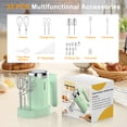thumbnail image 2 of VAVSEA 500W Electric Hand Mixer with 5 Speeds & 32 Accessories, Handheld Mixer Includes 2 Whisks, 2 Dough Hooks, 2 Beaters, Cake Decorating Kit with Storage Base, New, Green, 2 of 9